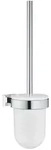 GROHE Essentials, WC-B&uuml;rste & Halter, Chrom, Glas, Metall - Silber