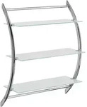 WENKO Wand Regal Chrom Glas 3 Ablagen Bad B&ouml;den Scheibe Kosmetik Zuschnitt...