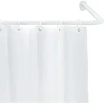 WENKO Winkel Dusche Stange Badewannen Vorhang UNIVERSAL 25 mm Steck System - Wei&szlig;