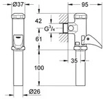 Grohe Aufputz Automatic-Sp&uuml;ler Messing chrom - 37139000
