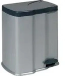 keeeper ECO Pedal Bin M&uuml;lleimer 7 L + 15 L 39,5 x 29 x 43 cm - Silber