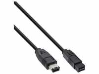 InLine® FireWire Kabel, IEEE1394 6pol Stecker zu 9pol Stecker, schwarz, 1,8m
