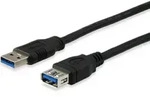 Equip Kabel USB-A 3.0 -> A Verl. St/Bu 3.00m 5Gbps sw Polybeutel - Schwarz