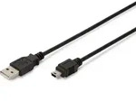 USB 2.0 Kabel, USB-A Stecker > mini USB Stecker (schwarz, 1,8 Meter) - Schwarz