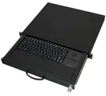 aixcase 19" Rack 1U Tastatur DE Trackball PS2&USB schwarz - Schwarz