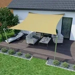 Sonnensegel 3,6x3,6m quadratisch sand Polyester wasserabweisend UV-Schutz Balkon