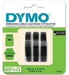 DYMO Original Pr&auml;geband | 9 mm x 3 m | 3D wei&szlig; auf schwarz | selbstklebendes