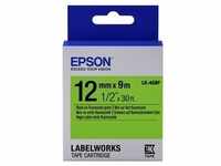 Epson C53S654018 LK-4GBF DirectLabel-Etiketten schwarz auf grün 12mm x 9m für Epson