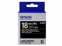 Epson labelworks label schwarz mit Text white - 18mm x 9m (lk-5bwv)