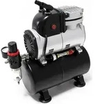 Wiltec Airbrush Einzylinderkolbenkompressor AF189 mit Lufttank, max. 6 bar Druck,
