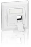 Equip Unterputzdose +Frontplatte 2 Keystone 45&deg; RAL 9010 Polybeutel - Wei&szlig;