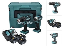 Makita DLX2131JX1, Makita DLX2131JX1, Kabelloser Schlagbohrschrauber, Schwarz, Blau,
