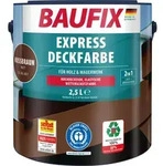 BAUFIX Express Deckfarbe nussbraun matt, 2.5 Liter, Wetterschutzfarbe - Braun