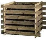 Holz-Komposter 100x100x70 cm aus Kiefernholz, KDI, Stecksystem - Naturbelassen