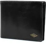 FOSSIL Leder Geldb&ouml;rse Ryan Bifold with Flip ID RFID Black schwarz - Schwarz