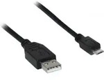 Goobay USB-A-auf-Micro-B-Kabel, 1,8 m, schwarz, 2,5 W, 0,5 A, 480 Mbit/s, USB 2.0 -