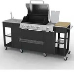vidaXL Gasgrill mit 4+1 Flammen Schwarz - Schwarz