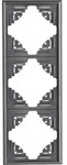Kopp Abdeckrahmen 3-fach Malta, silber-anthrazit, 309315061 - Grau