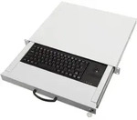 aixcase 19" Rack 1U Tastatur DE Trackball PS2&USB lichtgrau - Wei&szlig;