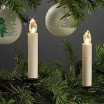 Kerzen LED Weihnachtsbaum 5er Set Deko Weihnachten kabellos Batterie Innen - Beige