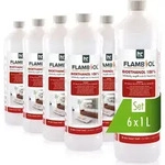 6x 1 L FLAMBIOL&reg; Bioethanol Hochrein 100 % in Flaschen f&uuml;r Edelstahl-Tisch-Kamine