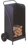 Heibi Holzwagen aus pulverbeschichtetem Stahl schwarz glimmer 52x43x95 cm