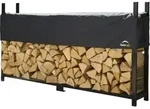 ShelterLogic Stahl Kaminholzregal inkl. Abdeckung Schwarz 36x240x119 cm - Schwarz