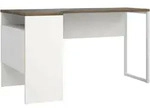 Schreibtisch - Walnussbraun 81x145,1x76,8h cm - Wei&szlig;
