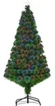 HOMCOM Weihnachtsbaum Tannenbaum Christbaum LED Lichtfaser Stern 5 Modell - Gr&uuml;n