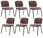CLP 6er Set Besucherstuhl Ken Stoff I Stapelstuhl Mit Robustem Metallgestell I