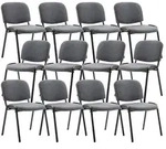 CLP 12er Set Besucherstuhl Ken Stoff stapelbar und mit gepolsterter...