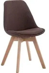CLP Esszimmerstuhl Borneo Stoff mit Polsterung braun Gestell Farbe natur - Braun