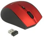 Ergonomische optische 5-Tasten Maus 2,4 GHz wireless - Schwarz/Rot