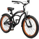 BIKESTAR Kinder Fahrrad ab 6 Jahre | 20 Zoll Cruiser Kinderrad | Schwarz (matt) -