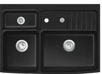 KeraDomo Elementsp&uuml;le CENTRA 90 NERO f&uuml;r 60 cm AP-Tiefe inkl. Excenterbedienung /