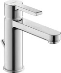 Duravit Einhebel-Waschtischmischer M B.2 mit Zugstangen-Ablaufgarnitur chrom - Silber