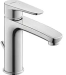 Duravit Einhebel-Waschtischmischer M B.1 mit Zugstangen-Ablaufgarnitur chrom - Silber