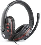 Gembird Gaming Headset mit Lautst&auml;rkeregler - Schwarz Gl&auml;nzend - Schwarz/Rot