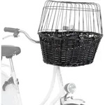 TRIXIE Hundefahrradkorb aus Weide zum Einh&auml;ngen am Lenker, schwarz - 50 &times; 41 &times; 35
