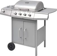 vidaXL Gasgrill 4+1 Flammen Silbern