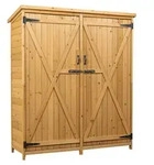 Wiltec Gartenhaus mit 2-fl&uuml;gelige T&uuml;r 1350x500x1540mm aus Fichtenholz mit