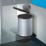 WESCO Rondo Einbau-Abfallsammler 340 x 470 x 285 mm 13L, silberfarbig -