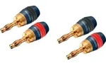 Bananen-Stecker Premium-Adapter | Bananen-Stecker | 6,0 mm2 - Schwarz/Gold