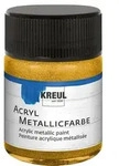 KREUL 77571 - Acryl Metallicfarbe, 50 ml Glas in gold, glamour&ouml;se Acrylfarbe mit