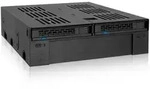 Icy Dock MB322SP-B, Schwarz, Metall, Kunststoff, 7,9.5 mm, 6 Gbit/s, HDD, SSD, 41,3