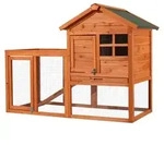 Wiltec Hasenstall 1220 x 630 x 920 mm mit Freilaufgehege und erh&ouml;htem...