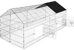 tectake&reg; Freilaufgehege f&uuml;r Kaninchen aus 12 Gitterelementen 180 x 75 x 75 cm -