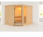 Karibu Sauna Innensauna Fiona 3 Eckeinstieg ohne Zubeh&ouml;r 231x196x198 cm ohne