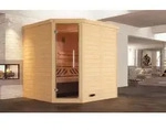 weka Premium Massivholz-Elementsauna KEMI Eck Gr. 2 Sparset 7,5 kW OS inkl. digitaler