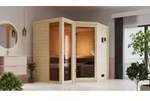 Karibu Sauna Innensauna Amara Eckeinstieg ohne Zubeh&ouml;r 236x184x208 cm ohne Dachkranz